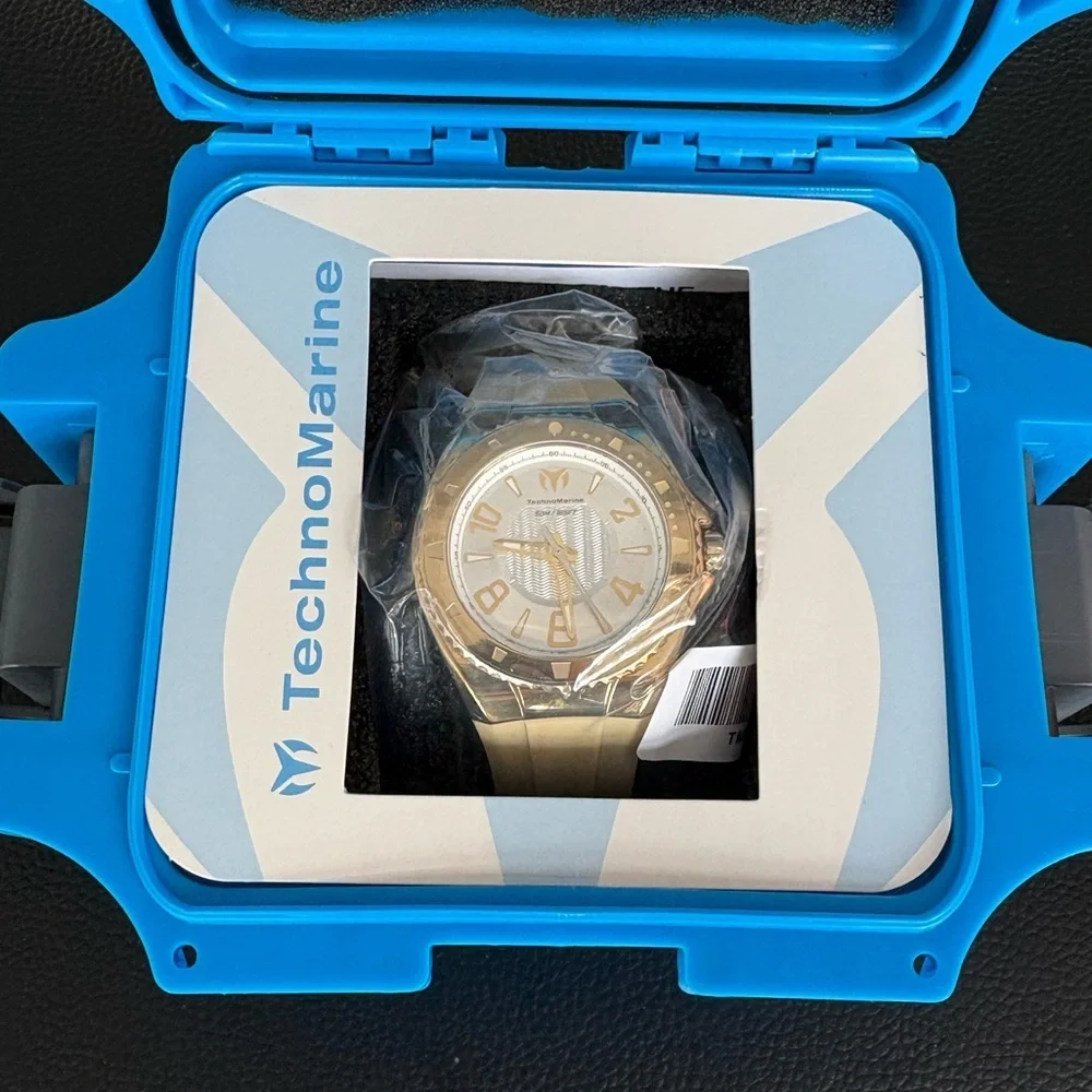 TechnoMarine Lusso Mare Men's Watch with case - 44mm, Gold (TM-225031)